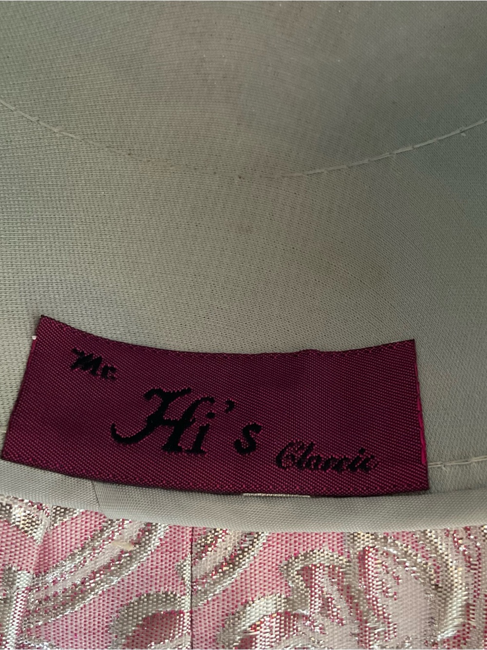 Mr Hi’s Classic Pink w/ Silver Metallic Hat w/Brooch ~Floral ~Church Hat - Picture 11 of 13